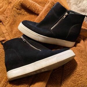 Black Platform Zip Up Sneakers